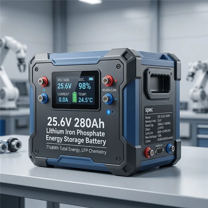 25,6 V 280 Ah litij železofosfatna baterija za shranjevanje energije